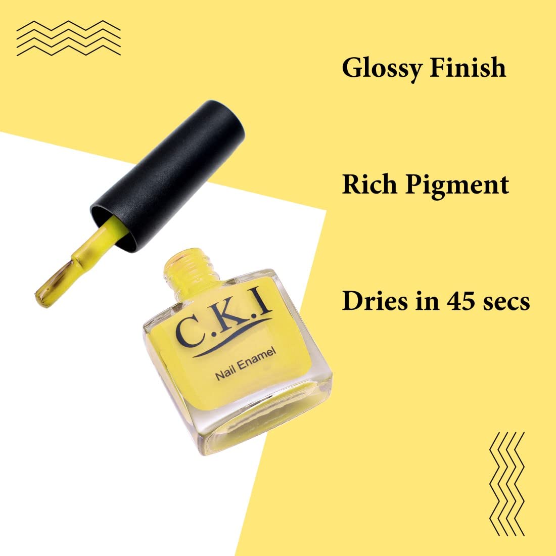 C.K.I Long Lasting Nail Polish Set - Waterproof, Smudge-Free, Heat Resistant Enamel with Glossy Finish (Tea Green & Yellow, 2-Pack) - Perfect for Salon, Home Manicures & Gift Giving