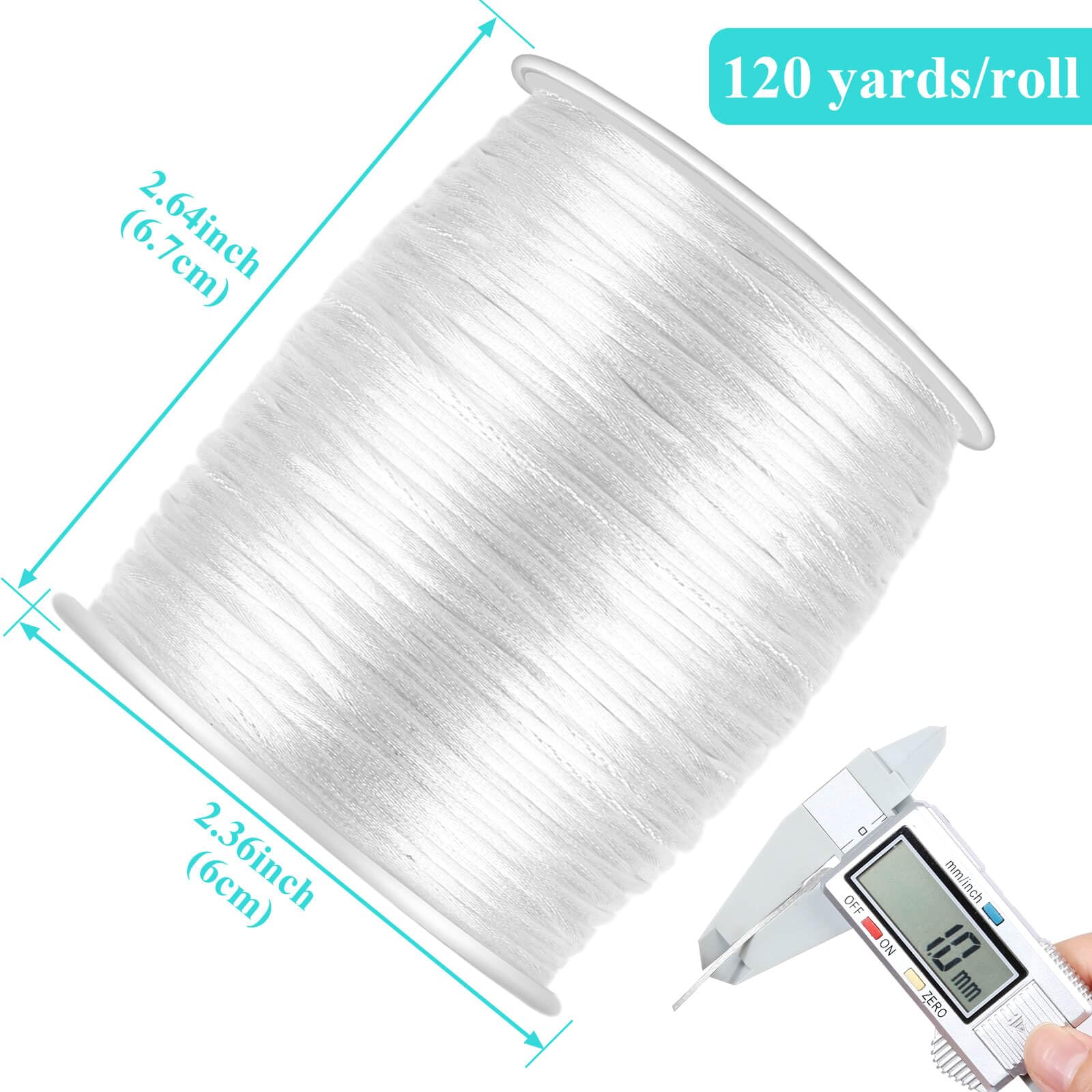 White Nylon Cord for DIY Crafts - Jewelry, Macrame & Sewing Projects