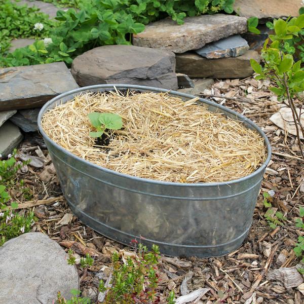 Achla Designs Galvanized Metal Tub 51M C 55 - Perfect for Farmhouse Decor, Garden Planters & Rustic Home Decorating