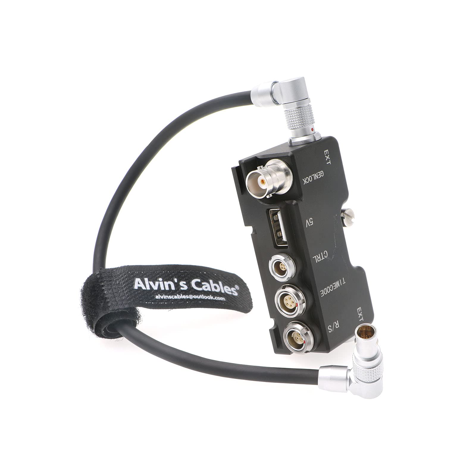 RED Komodo Camera Breakout Box - EXT 9-Pin to Run/Stop, Timecode, CTRL, 5V USB & Genlock BNC Splitter Box with Rotatable Right Angle Cable - Perfect for Professional Filmmaking & On-Set Camera Control