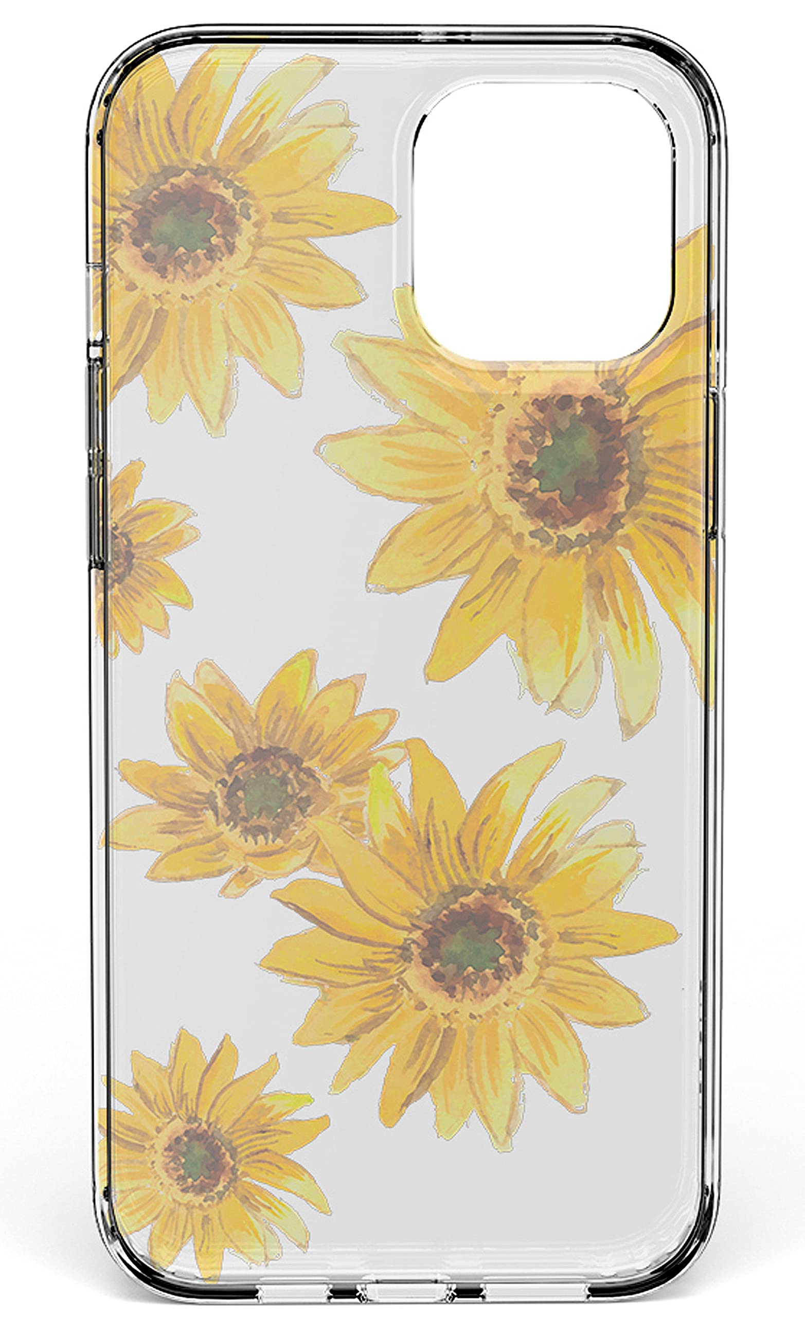 Casely iPhone 12/12 Pro Case - Golden Garden Yellow Sunflower Floral Design | Ultra Slim Protective Cover | Perfect for Everyday Use & Outdoor Activities