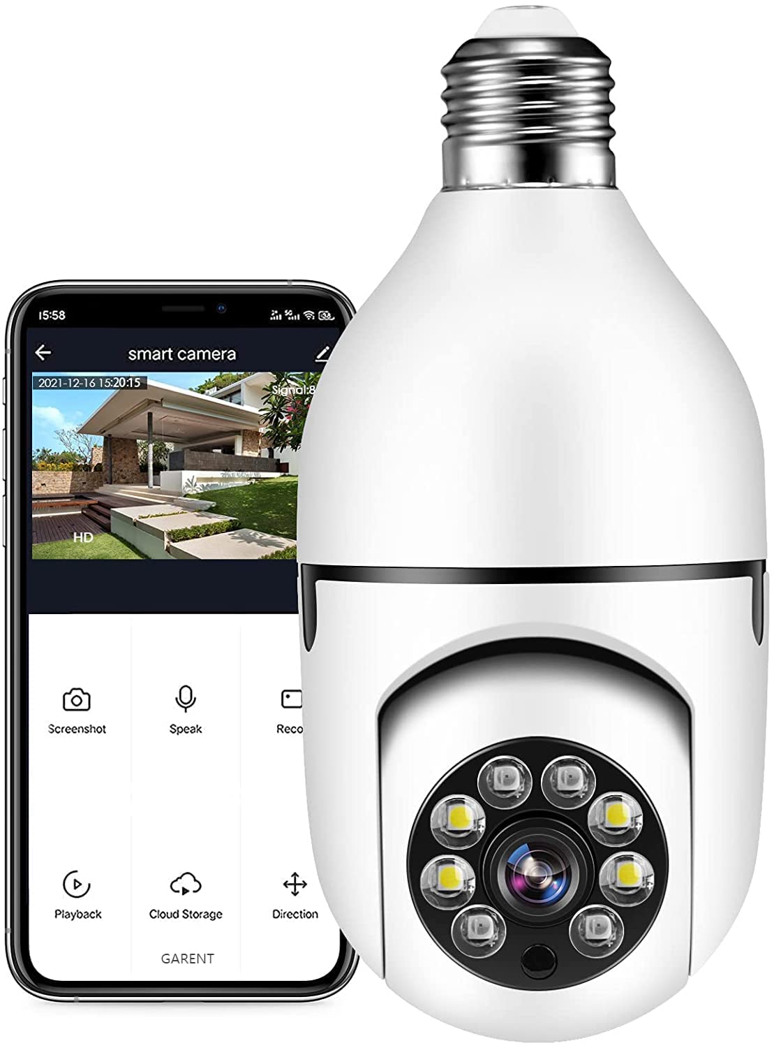 **Smart WiFi Light Bulb Camera - 1080P HD 360° Panoramic Security Camera with Human Motion Detection & Alarm, Wireless Outdoor/Indoor Home Surveillance System (1PC) - Perfect for Baby Monitoring, Pet Watching & Home Security**