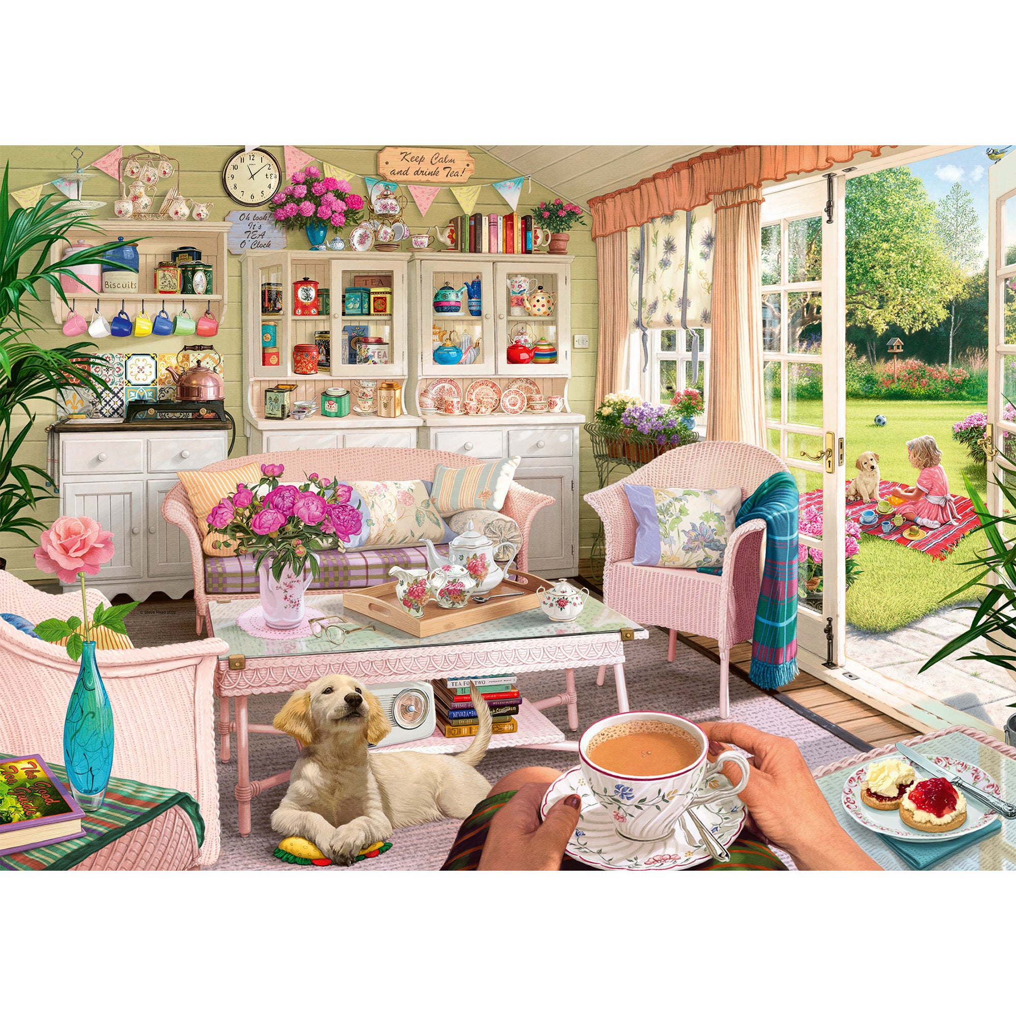 1,000 Piece Jigsaw Puzzle - The Tea Shed - Challenging Adult Puzzle for Relaxation & Stress Relief - Perfect for Family Game Nights & Home Decor