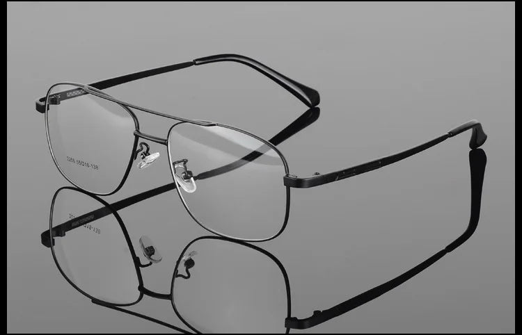 Brightzone Men's Full Rim Square Double Bridge Alloy Eyeglasses 71483 - Stylish & Durable Metal Frame Glasses for Men, Perfect for Work, Reading & Everyday Use