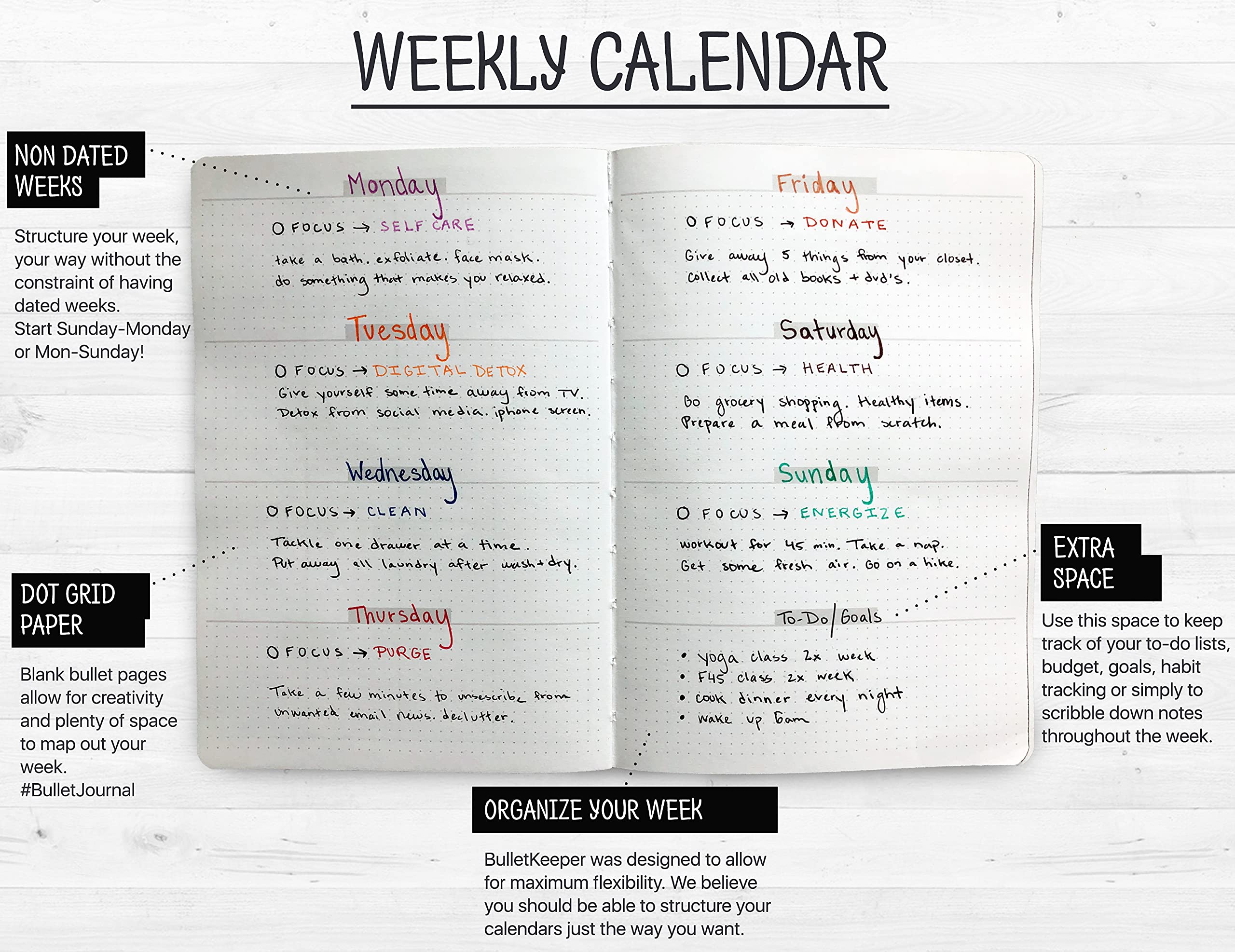 BK Undated Yearly Weekly Monthly Planner 2025-2026 - Daily Academic Planner & Personal Organizer with Sticker Set - A5 Size (5.8 x 8.3 inches) Yellow Hardcover - Boost Productivity for Students & Professionals