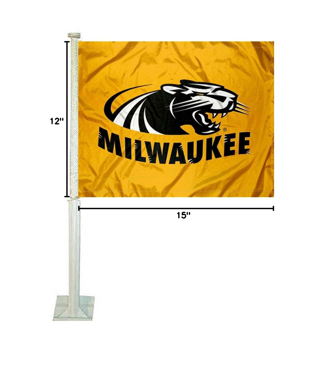 UW Milwaukee Panthers Car Flag - College Team Auto Banner for Tailgating, Game Day & Campus Pride - Durable Polyester with Vibrant Colors