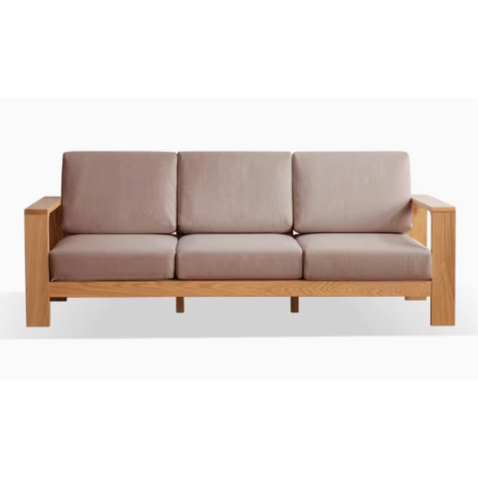 Oak Solid Wood Modern Fabric Sofa - Contemporary Living Room Furniture for Small Spaces & Apartments | Durable & Stylish Home Decor