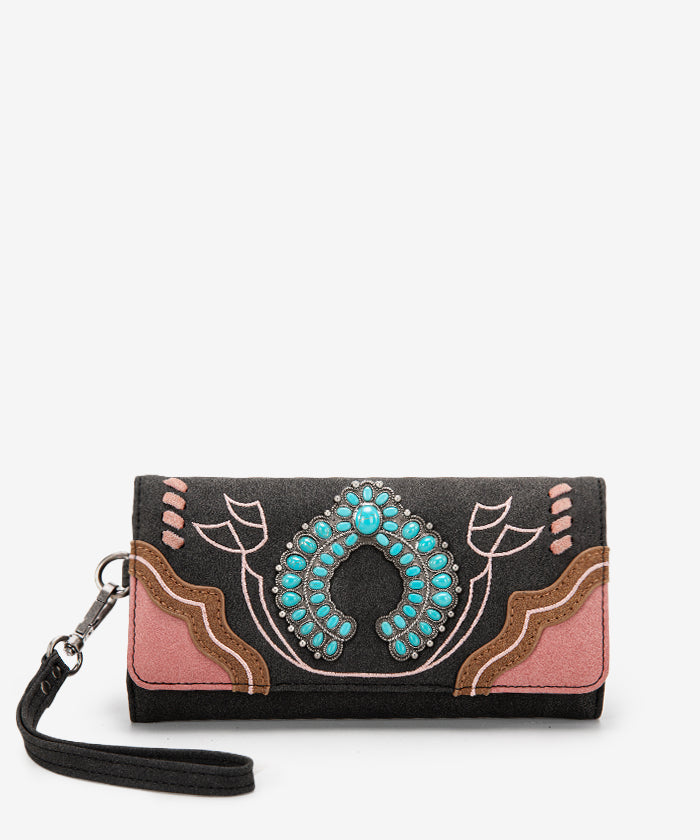 Montana West Turquoise Concho Wristlet Clutch Purse - Stylish Western Handbag for Women | Perfect for Parties, Weddings & Everyday Use