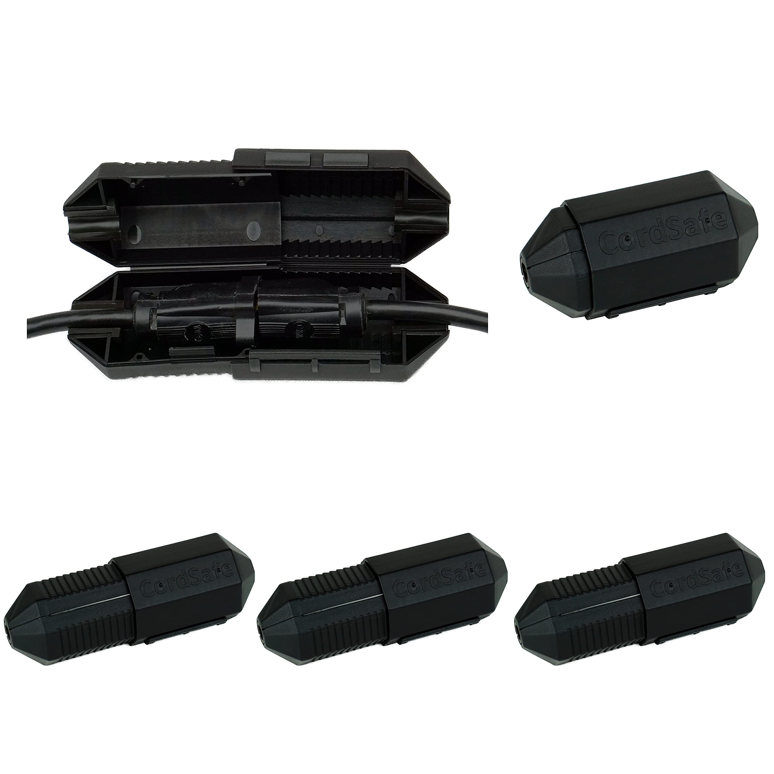 **Weatherproof Outdoor Extension Cord Cover - Heavy Duty Plug Protector for Indoor & Outdoor Use - Safe Electrical Connection for Holiday Lights, Patio String Lights & Power Tools - Black 3 Pack - Perfect for Christmas Decorations, Garden Lighting & Workshop Safety**