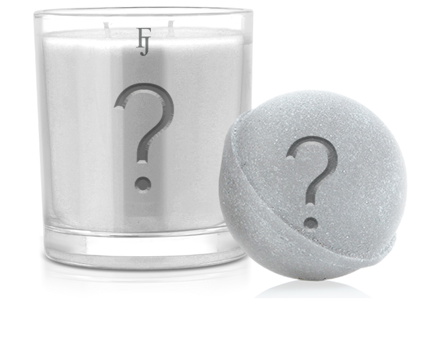 Mystery Candle and Bath Bomb Gift Set - 2 Piece Relaxation Bundle for Spa Night, Self Care & Home Aromatherapy (No Jewelry Included)