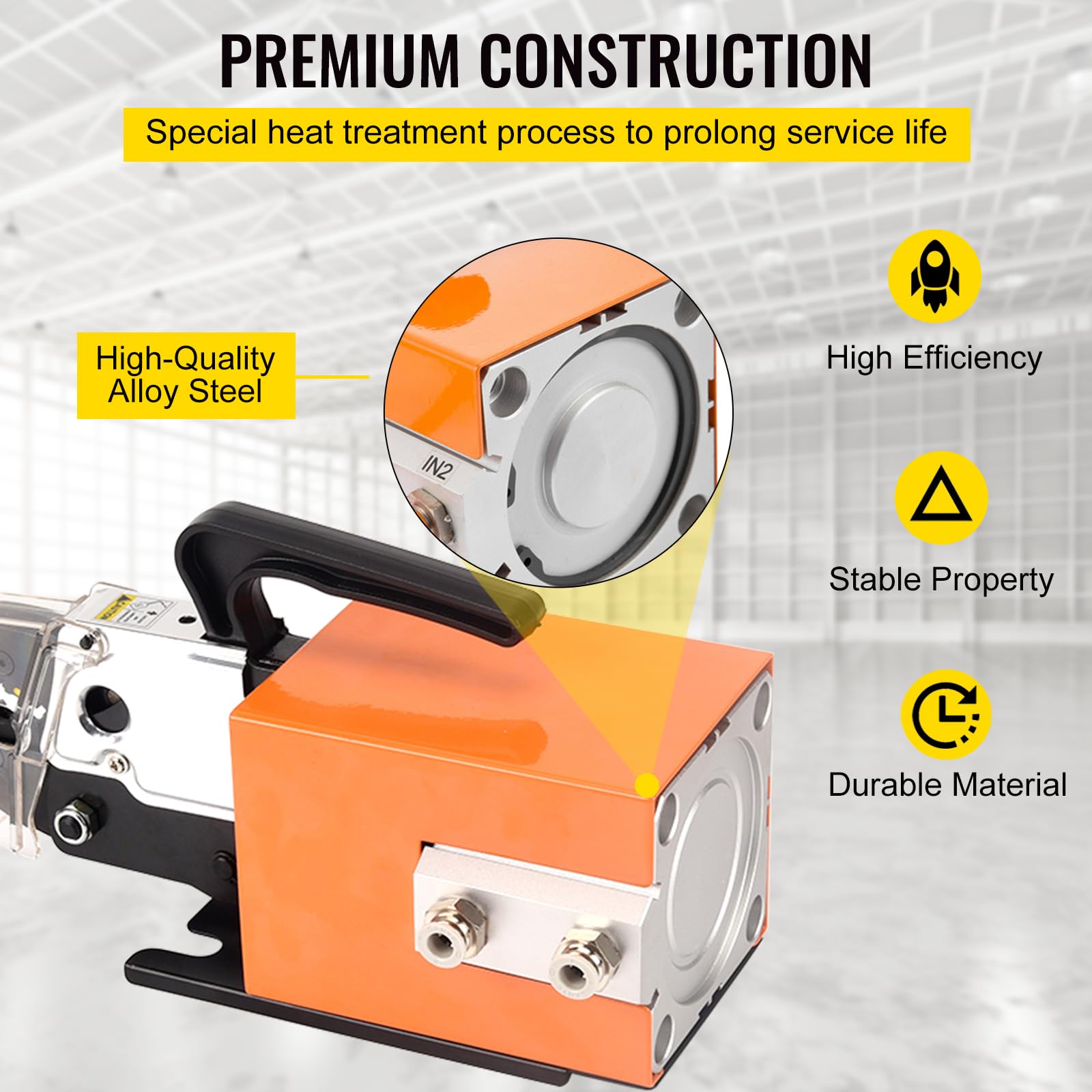 VEVOR AM-10 Pneumatic Crimper Tool - Air Powered Wire Terminal Crimping Machine for 16mm² Cables (0.4-1Mpa) | Professional Electrical & Automotive Wiring Tool for Connectors, Lugs & Terminals | Perfect for Electricians, Mechanics & DIY Projects