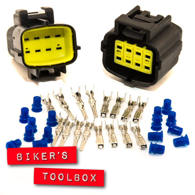 8 Way AMP Econseal J Series Waterproof Electrical Connectors - Ideal for Automotive, Marine, and Outdoor Wiring Applications
