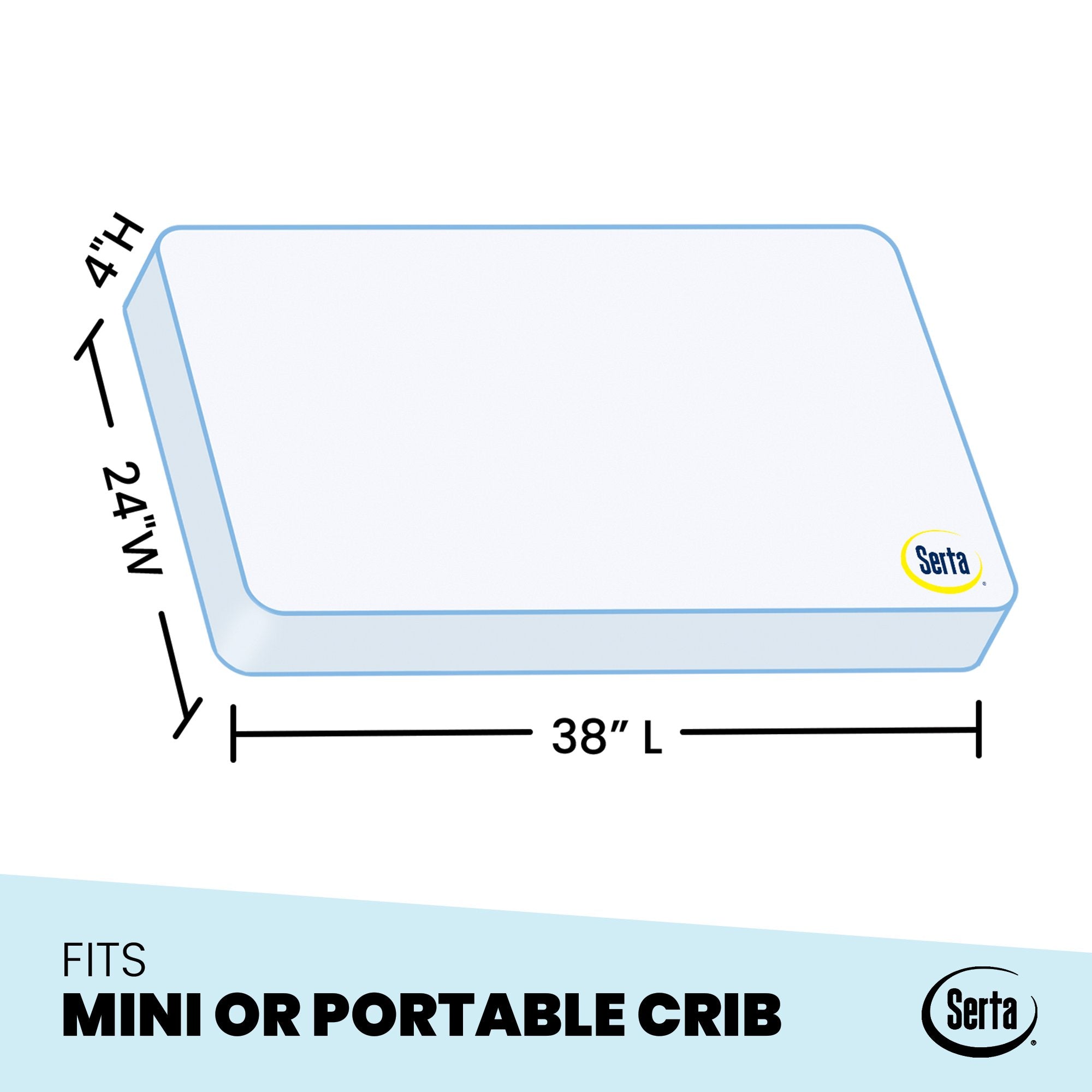 Serta SleepTrue 4 Inch Mini Crib Mattress - Firm Support for Baby's Safety & Comfort - Perfect for Nursery, Daycare & Travel Cribs