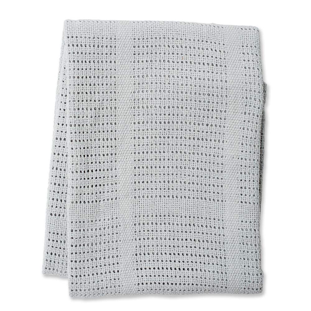 Lulujo Baby Blanket - Soft Grey Cellular Blanket for Nursery & Stroller