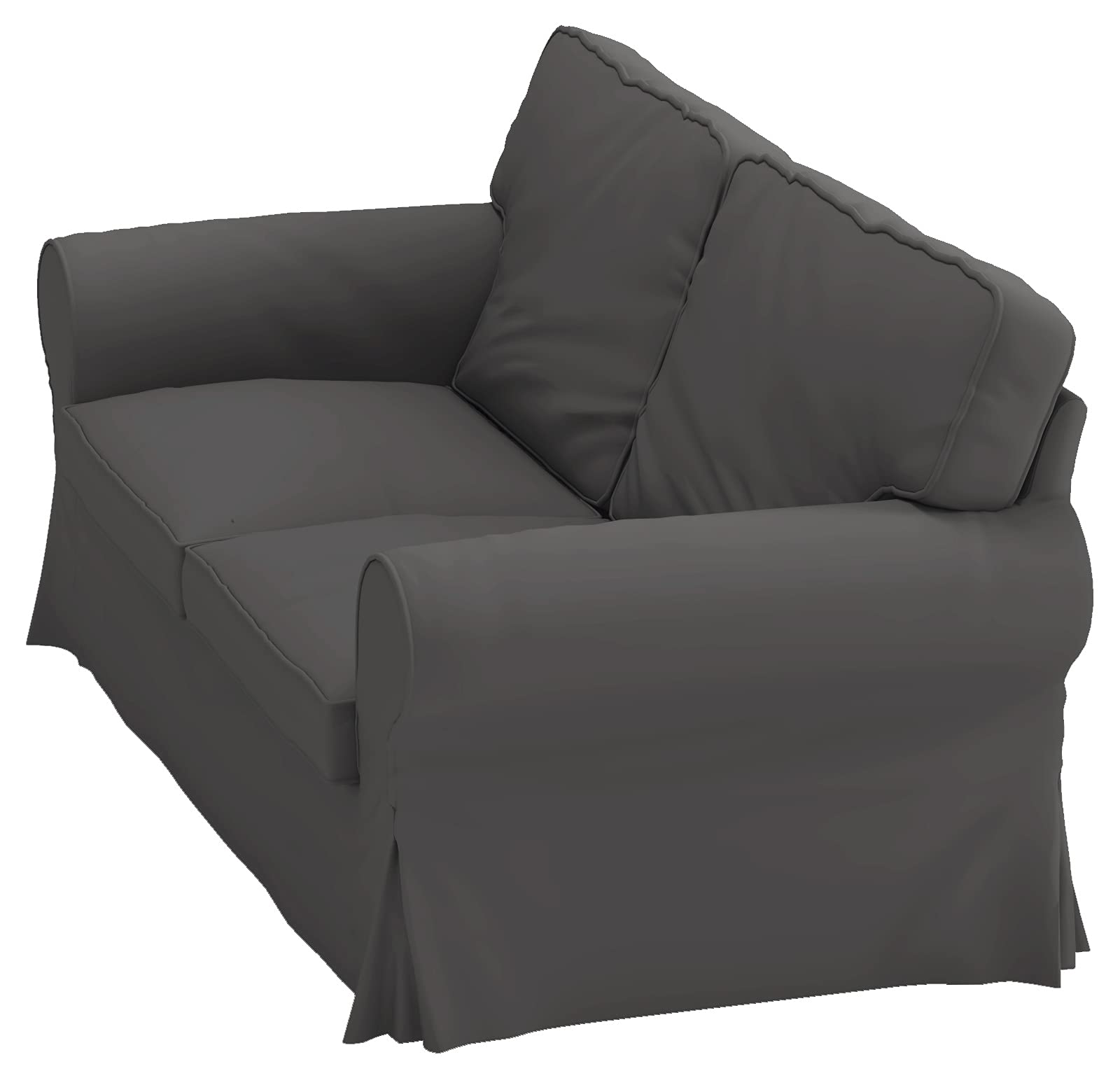 Custom Made Polyester Flax Ektorp Loveseat Sofa Cover Slipcover - Compatible with IKEA Ektorp Sofa, Durable Deep Gray Fabric Replacement | Perfect for Living Room, Home Decor & Furniture Protection