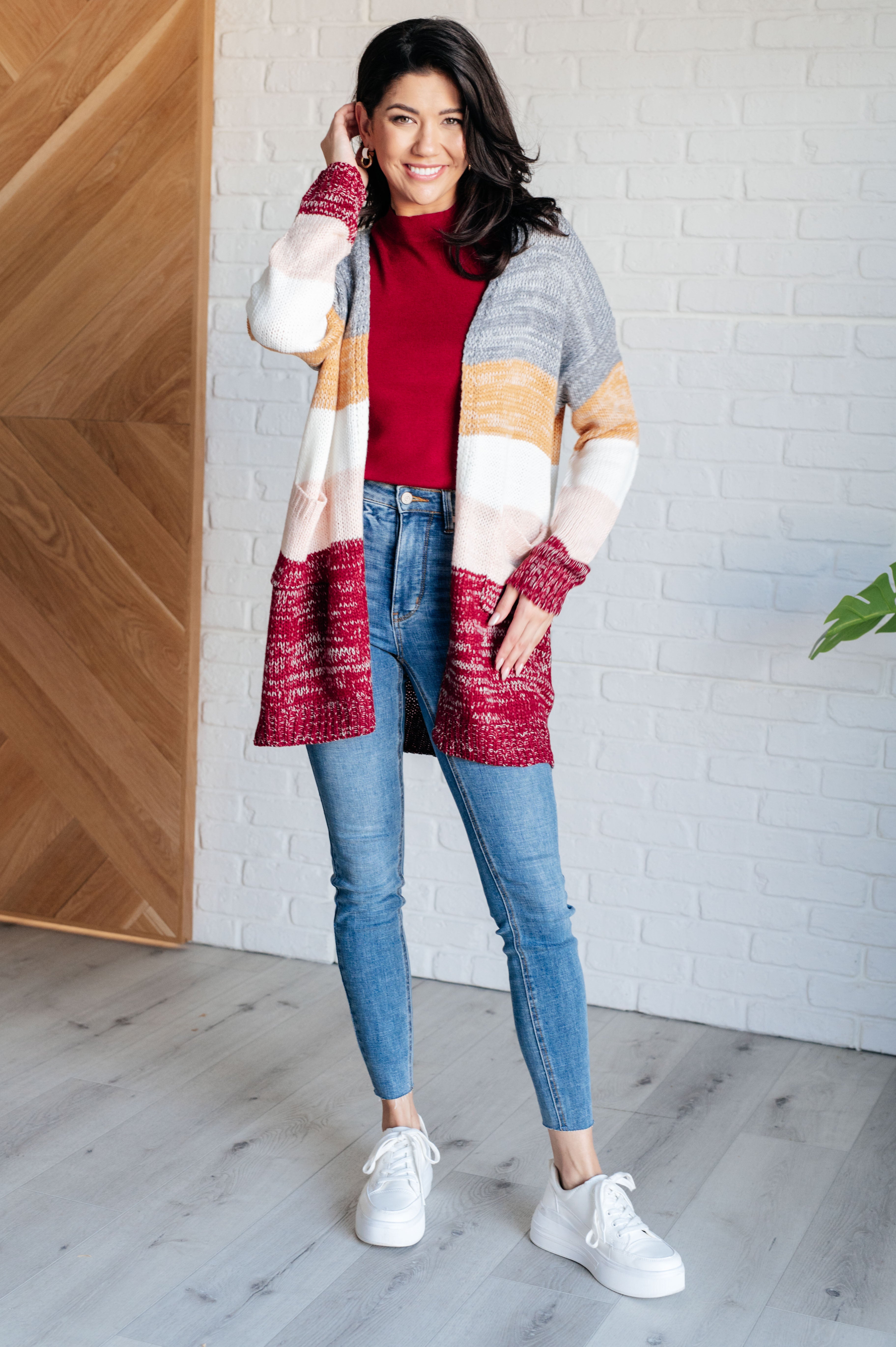 Stylish Color Block Cardigan for Women - Soft Warm Knit Sweater | Perfect for Fall Layering, Office Wear & Casual Outfits