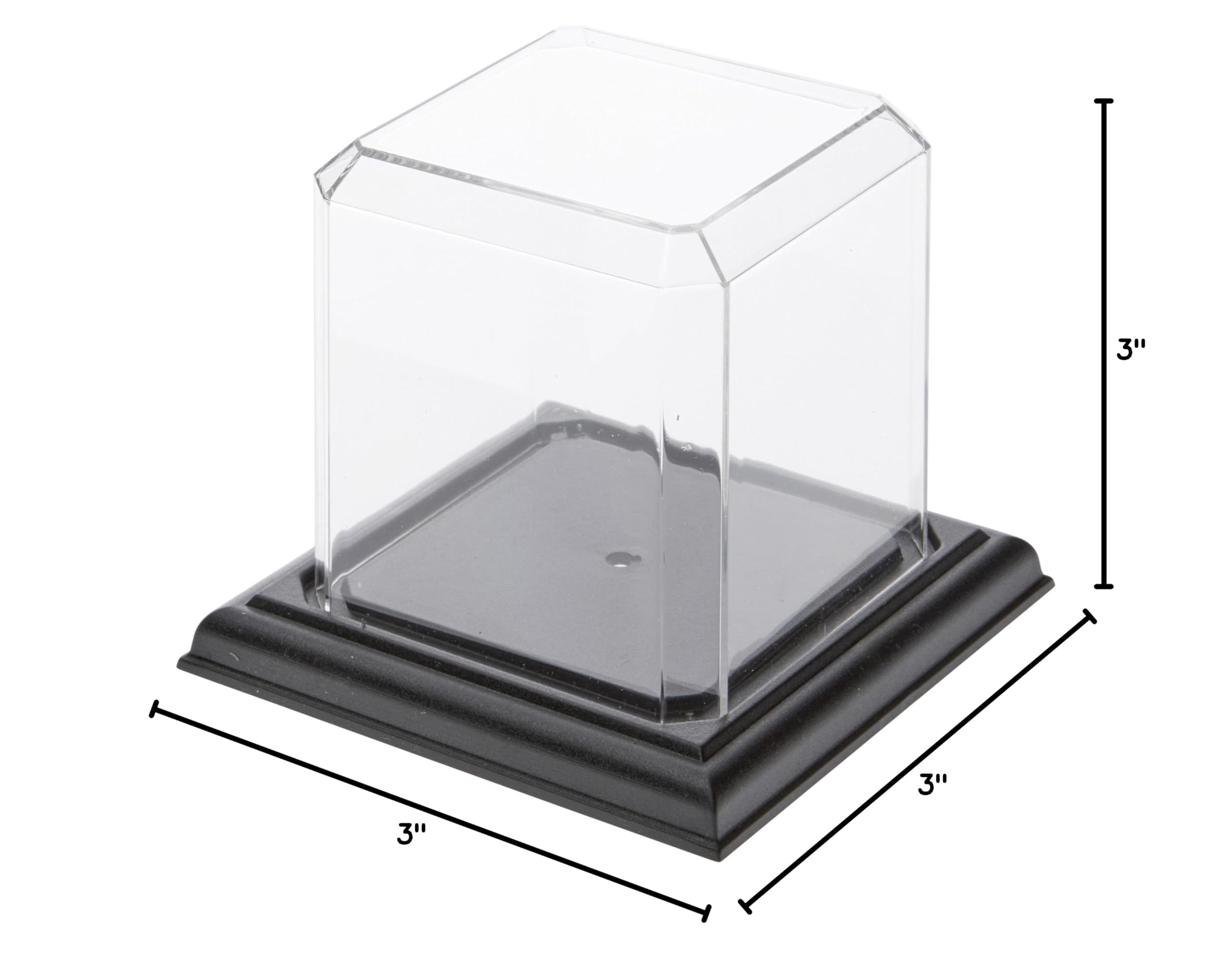 Pioneer Plastics 033CPBASE Clear Baseball Display Case with Base - 3x3x3 Inches - Pack of 2 - Perfect for Collectibles, Autographed Balls & Memorabilia Protection