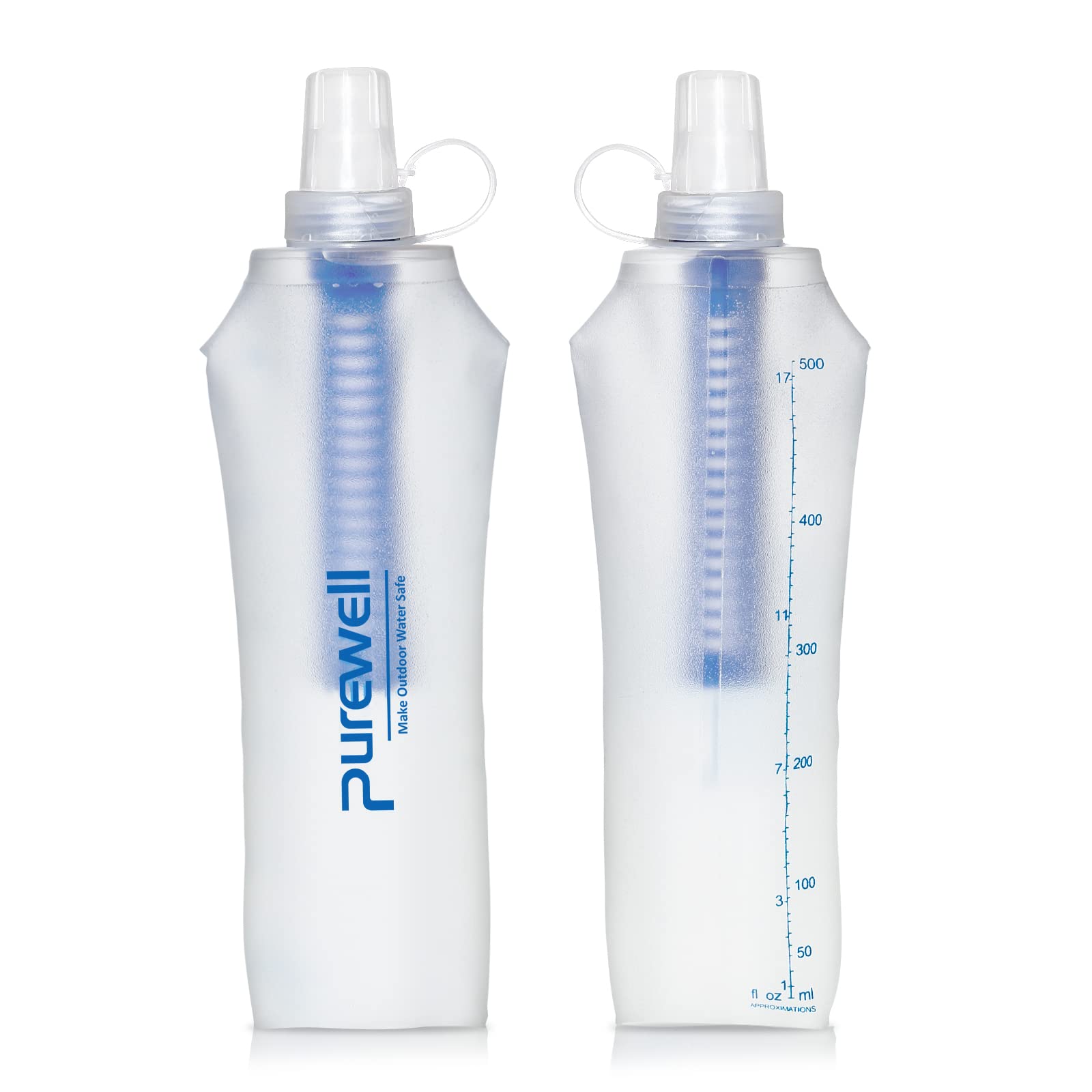 BPA-Free Outdoor Water Bottle Filter Container - Portable Filtered Water Bag for Sports, Camping, Hiking, and Emergency Preparedness