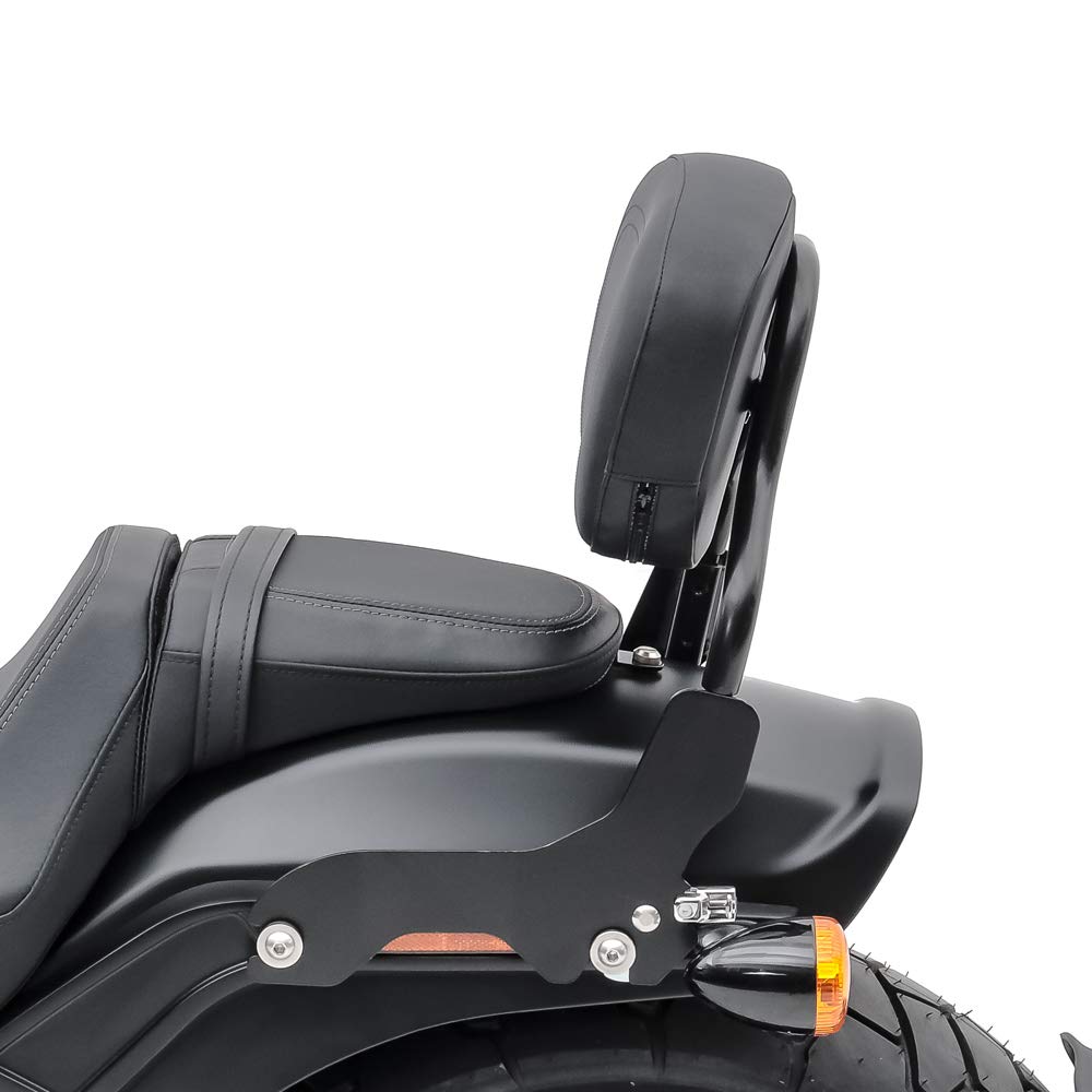 Black Sissy Bar with Luggage Rack for Harley Davidson Softail Custom 2007-2009 - Heavy Duty Rear Backrest & Storage Solution for Motorcycle Touring & Long Rides