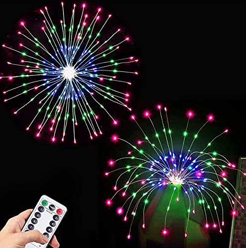 2 Pack LED Firework String Lights - 148 Colorful Dimmable Fairy Lights with 8 Modes for Christmas, Home, Patio, Indoor & Outdoor Decoration | Perfect for Holiday Parties, Wedding Decor, Garden Lighting and Bedroom Ambiance