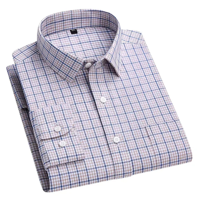 Men's Cotton Checkered Shirt - Casual Plaid Button Down for Men | Perfect for Outdoor Activities, Work & Everyday Wear