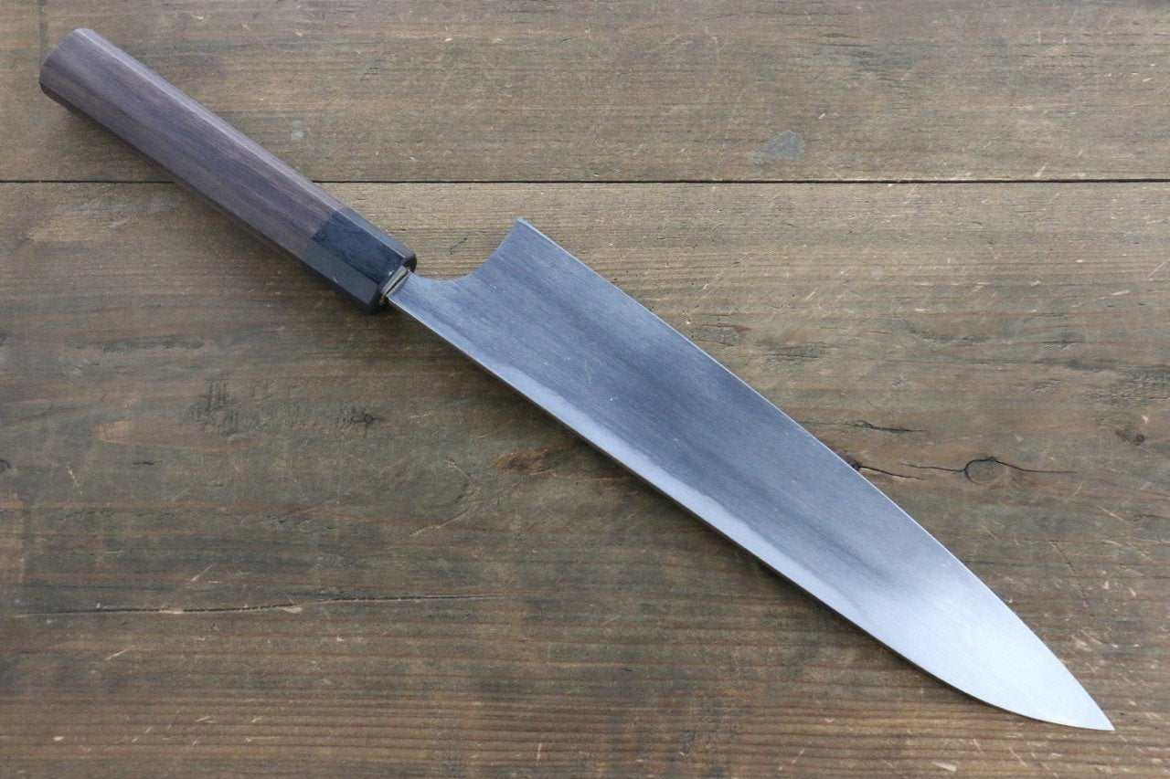 Premium Seisuke Blue Steel No.2 Hammered Kurouchi Gyuto Chef Knife 240mm - Japanese High Carbon Steel Kitchen Knife with Exquisite Shitan Handle - Perfect for Sushi, Meat Cutting & Professional Cooking