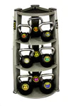VTX Troy Vertical Kettlebell Rack - Heavy Duty 4 Hook Storage Stand with Accessory Tray - Perfect for Home Gym, CrossFit & Commercial Fitness Centers