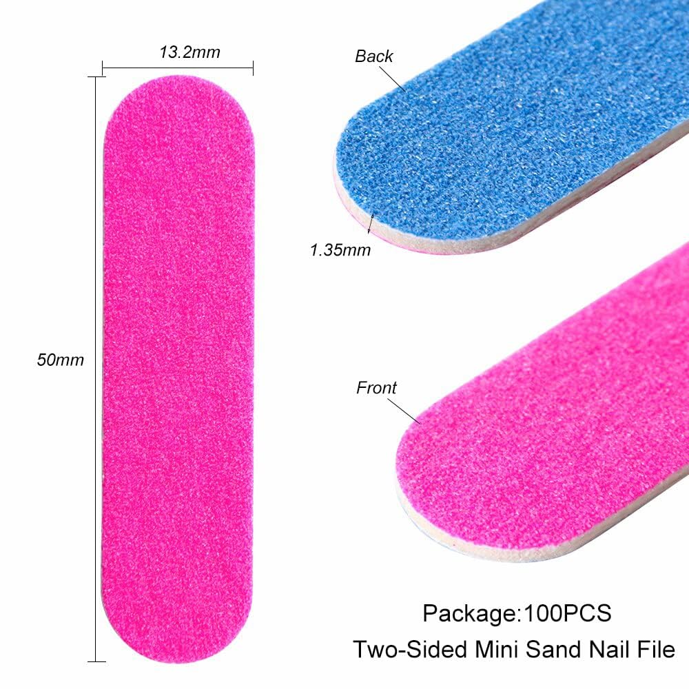 Professional Sminakh Nail File Set - 100/180 Grit Nail Filer Boards for Acrylic & Natural Nails - Salon & Home Manicure/Pedicure Kit - Perfect for Nail Art, Gel Extensions & DIY Nail Care (PF100)