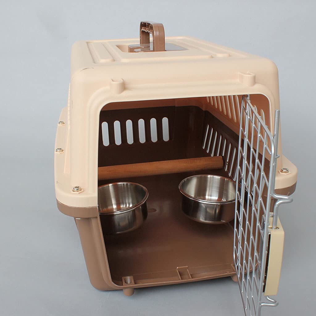 Portable Small Parrot Flight Cage - Travel Birdcage Suitcase for Canaries & Small Birds | Brown Collapsible Carrier for Home, Travel & Outdoor Use