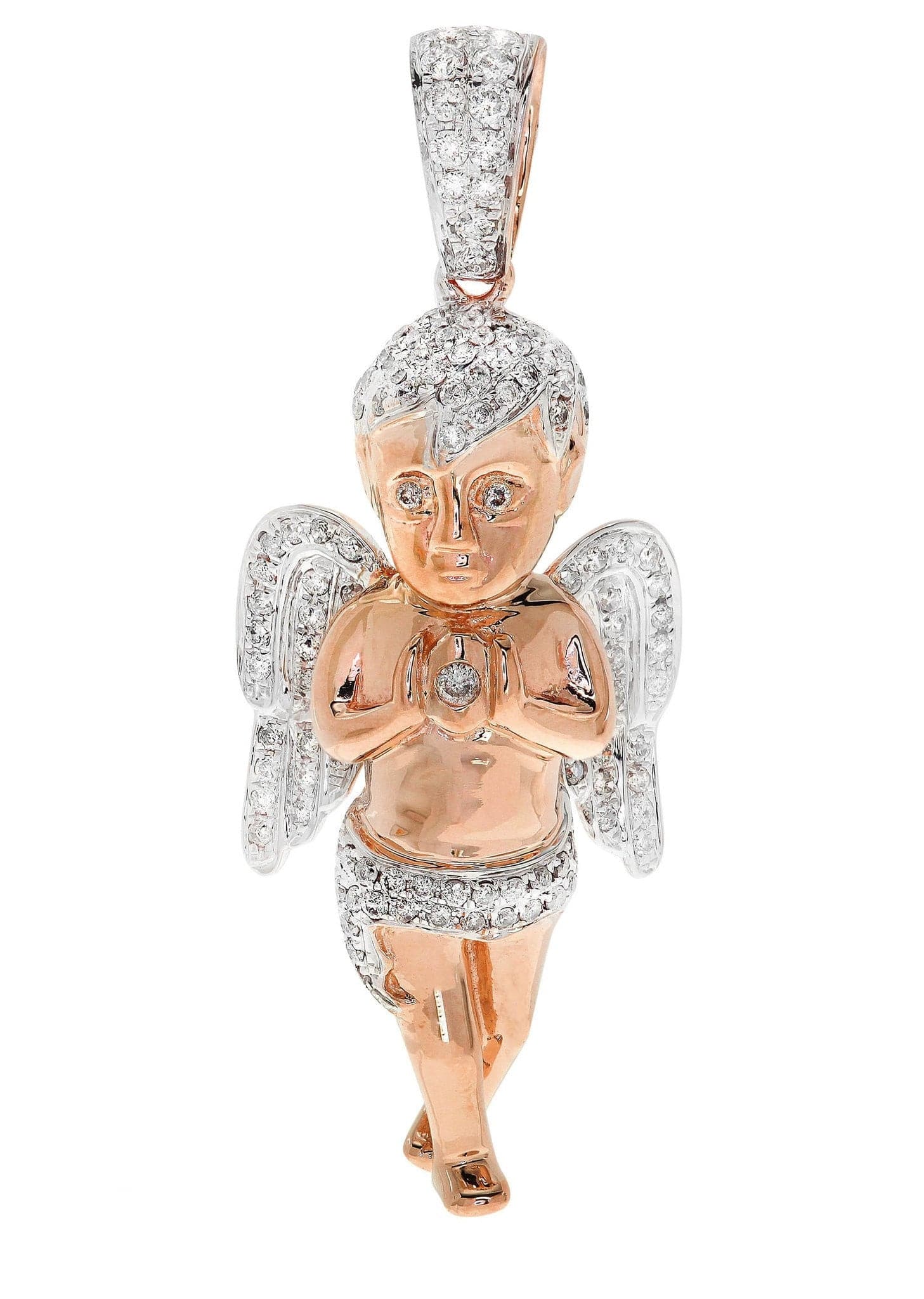 Diamond Angel Pendant Necklace - 10.28 Grams Solid 925 Sterling Silver - 1.27 Carats Genuine Diamond - Perfect Gift for Women, Birthday, Anniversary & Special Occasions