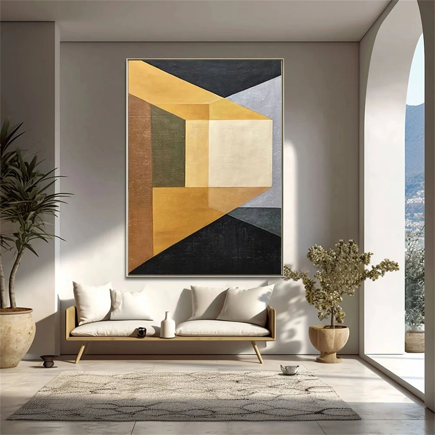 Abstract Tranquility Art Painting #WS219 - Modern Wall Decor for Living Room, Bedroom & Office - Calming Blue & White Canvas Artwork