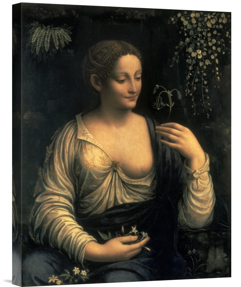 Francesco Melzi Flora Gallery Wrap Giclee Canvas Wall Art Print - Handmade Oil Painting Reproduction - Perfect for Living Room, Bedroom & Office Decor
