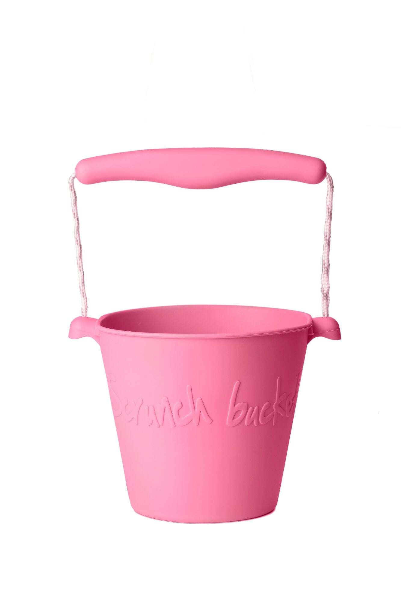 Flamingo Pink Scrunch Beach Bundle Set - Sand Bucket, Spade, Rake & Molds for Kids | Perfect for Beach Vacations, Sandcastle Building & Summer Outdoor Play