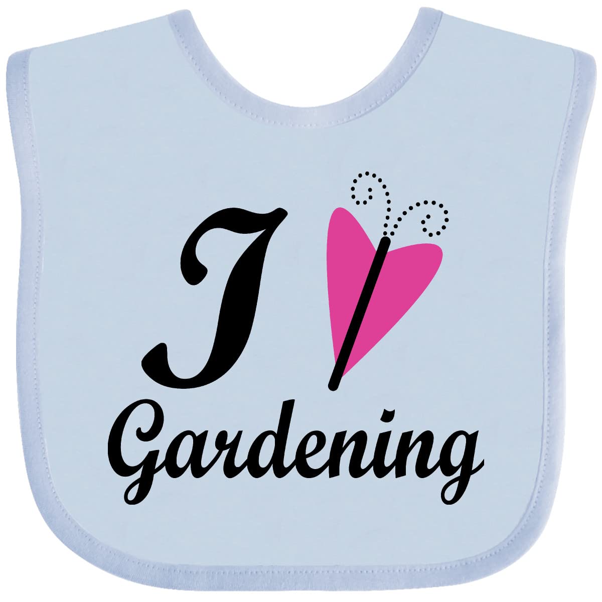 Inktastic I Love Gardening Baby Bib for Toddlers - Cute & Durable Feeding Bib for Baby Girls & Boys - Perfect for Mealtime, Daycare & Outdoor Activities