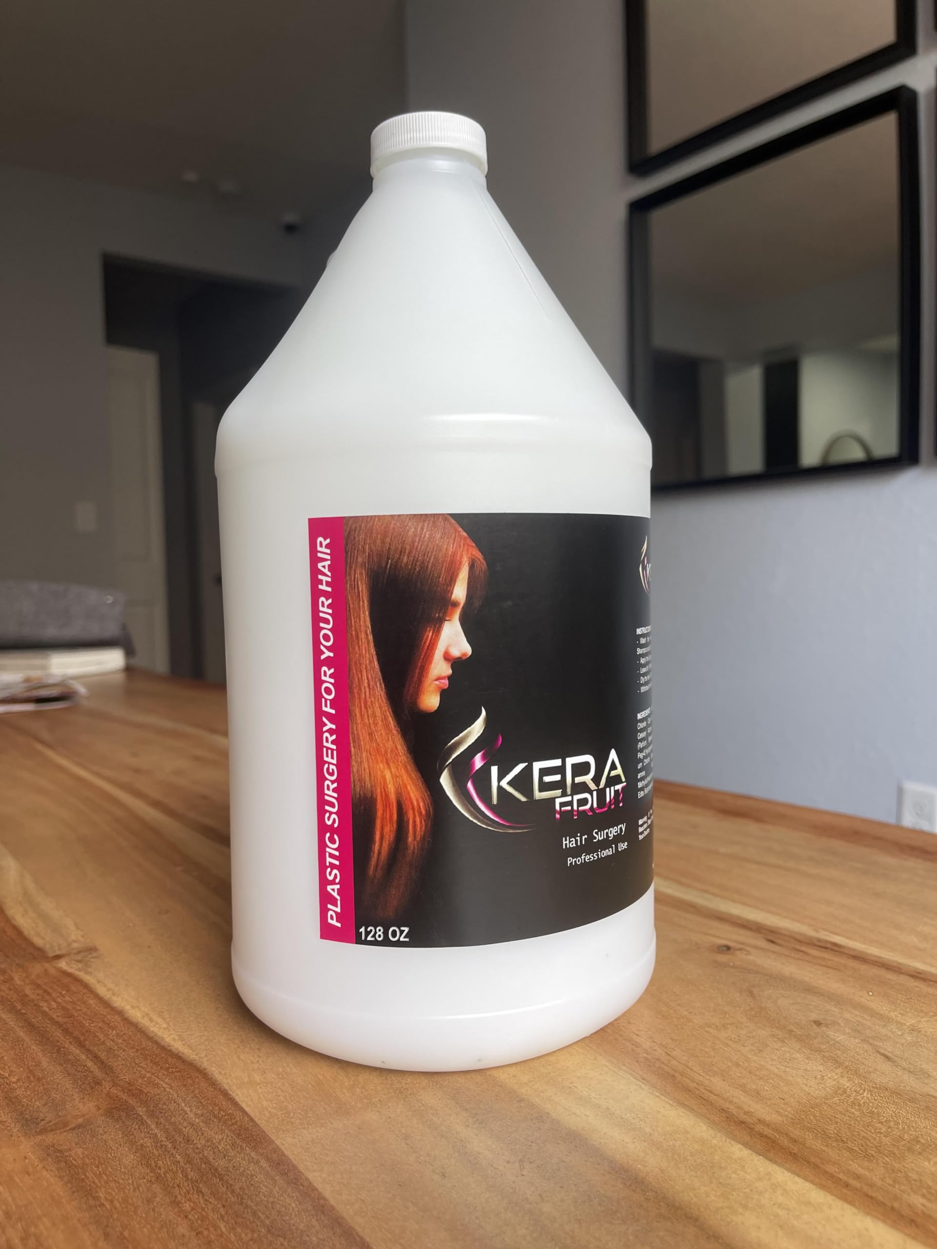 Professional Keratin Treatment Chocolate 3.7 Liters (1 Gallon 128 oz) - Kerafruit Keratina for Salon-Quality Hair Smoothing & Repair - Perfect for Home Use & Professional Stylists