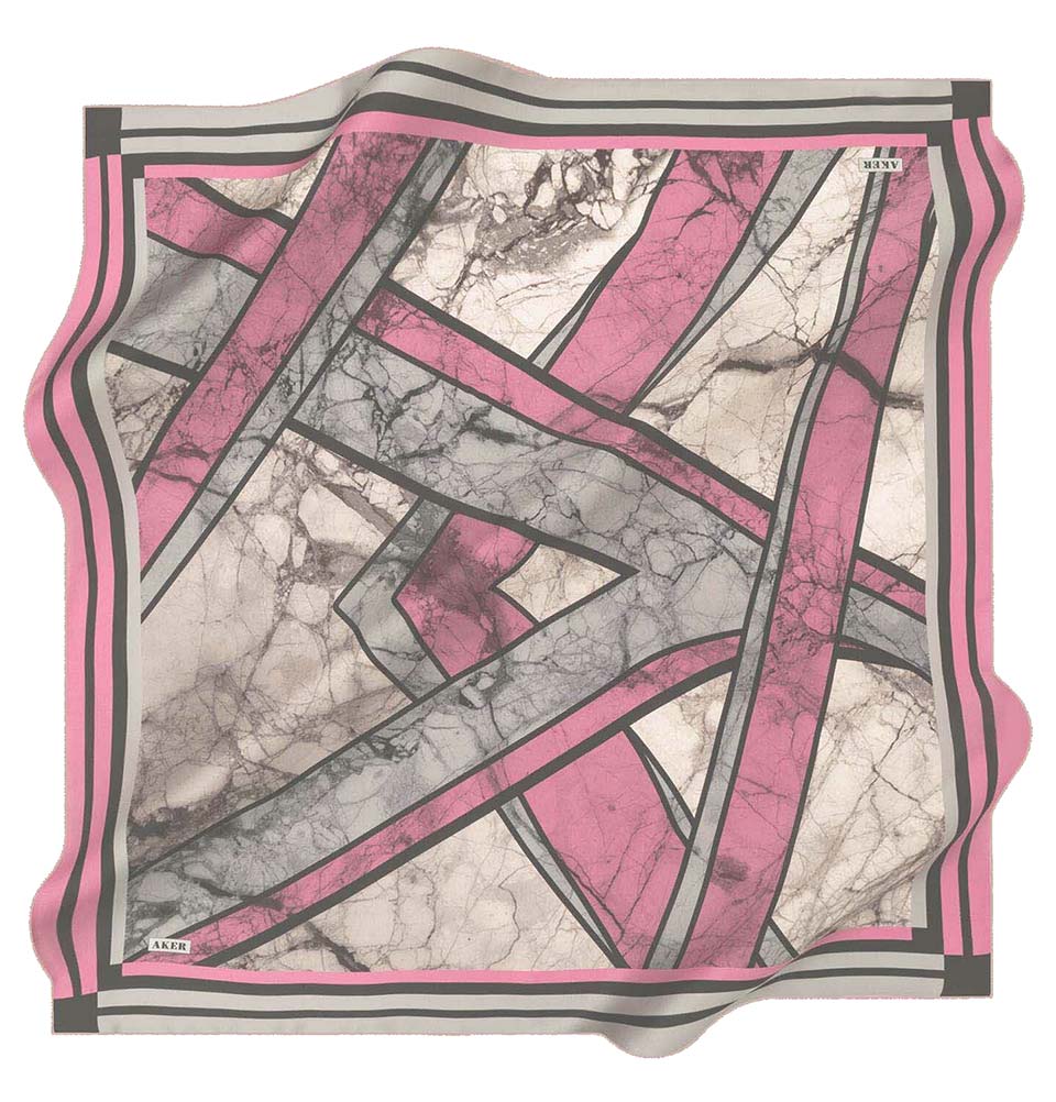 Aker Silk Cotton Patterned Square Scarf #8026 492 - Stylish Fashion Accessory for Women, Perfect for Office, Travel and Special Occasions