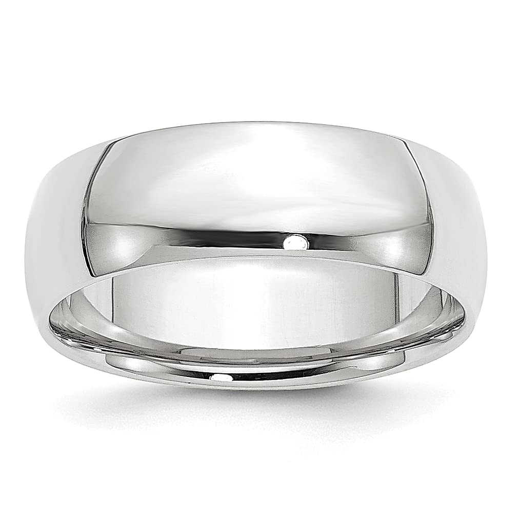 14K White Gold 7mm Lightweight Comfort Fit Wedding Band Ring for Men - Size 8 Classic Fine Jewelry, Perfect Gift for Dad, Husband & Him - Ideal for Weddings, Anniversaries & Special Occasions
