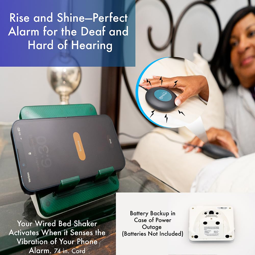 Serene Innovations Wireless Doorbell & Cell Phone Ringer Amplifier with Bed Shaker - for Home & Office Use