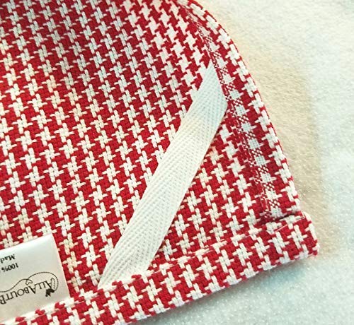 Embroidered Ladybug Red Hounds Tooth Kitchen Towel - Absorbent Cotton Dish Cloth for Cooking, Baking & Home Decor - Cute Kitchen Accessories for Gifts & Housewarming