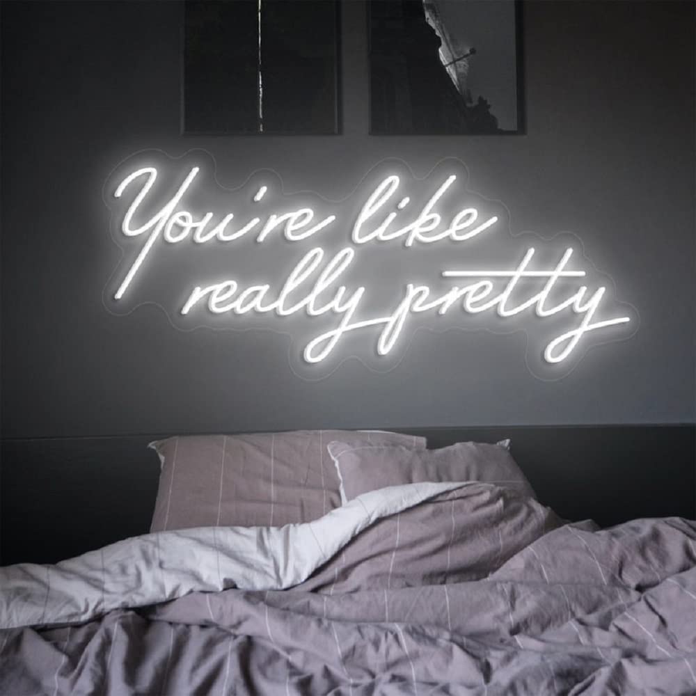 LED Neon Sign Night Light - Custom Wall Decor for Bedroom, Bar, Wedding, Birthday & Christmas Party - USB Powered 5V Chain Light Modulator (Let's Party Blue) - Perfect for Home, Office & Event Lighting