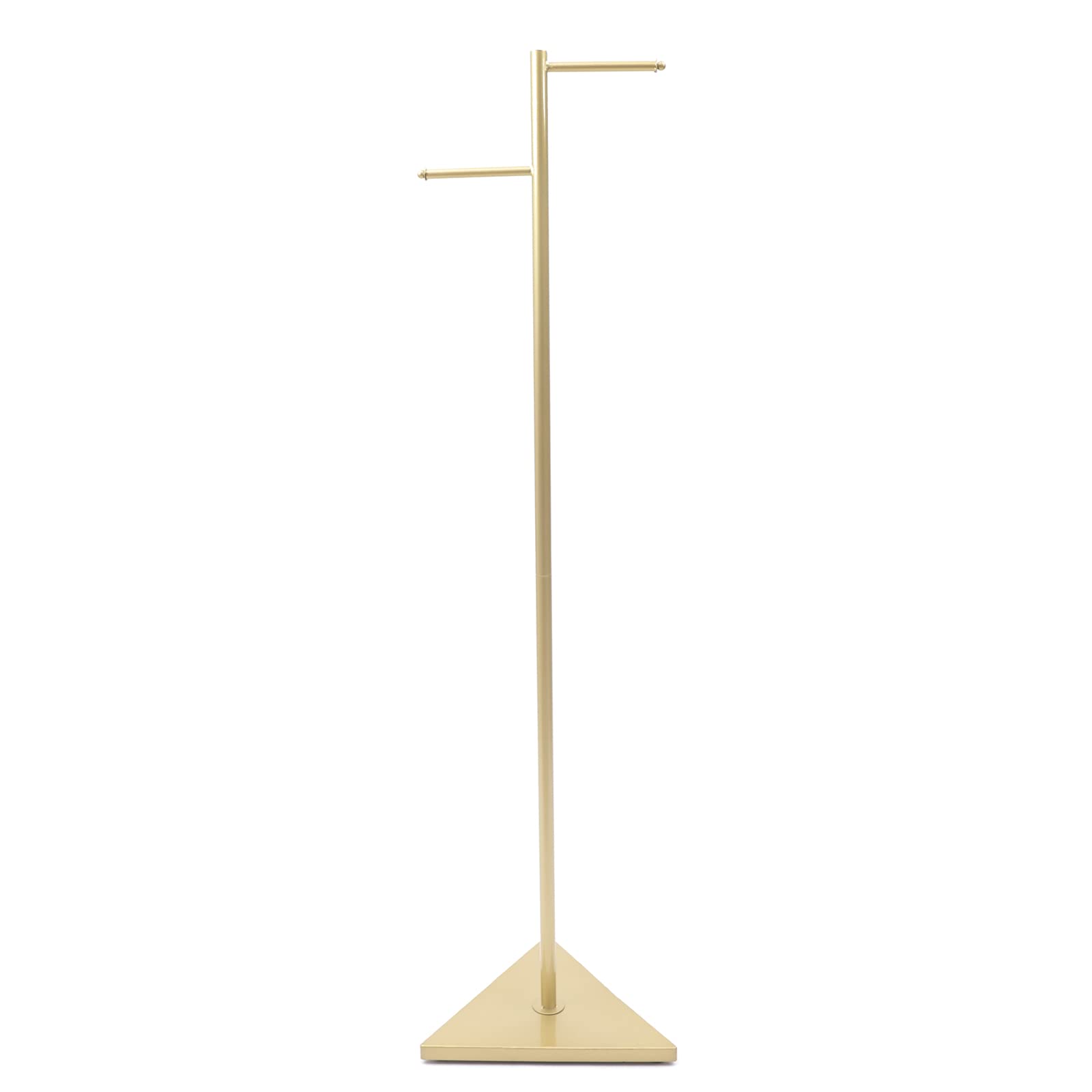 Stylish Gold Coat Rack - Heavy Duty Metal Freestanding Coat Hanger Stand for Hallway, Entryway & Bedroom (31.49x11.81x11 Inches) - Perfect for Organizing Jackets, Hats & Scarves in Small Spaces