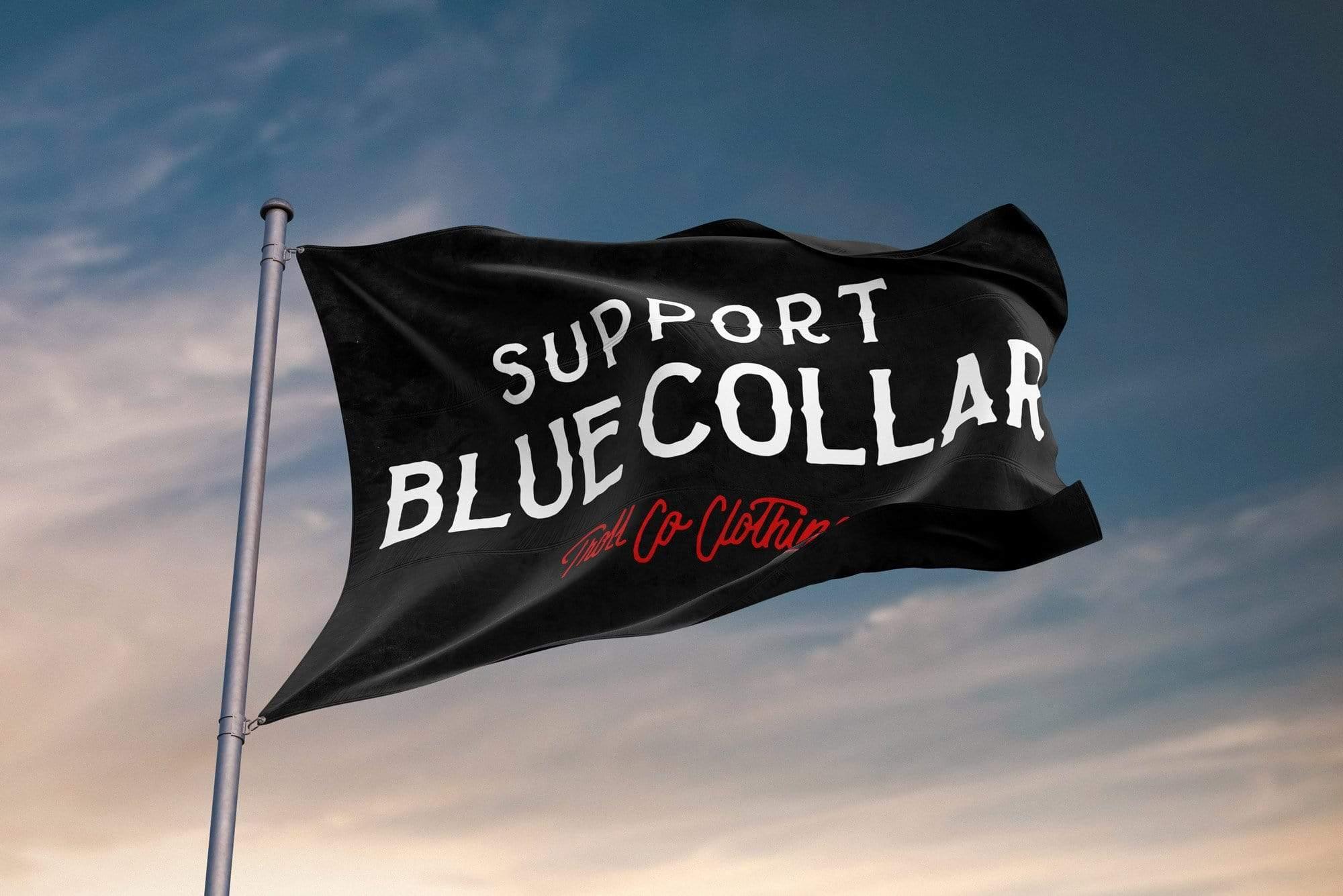 American Blue Collar Worker Support Flag - Heavy Duty Barricade Flag for Construction Sites, Labor Day Events & Patriotic Displays