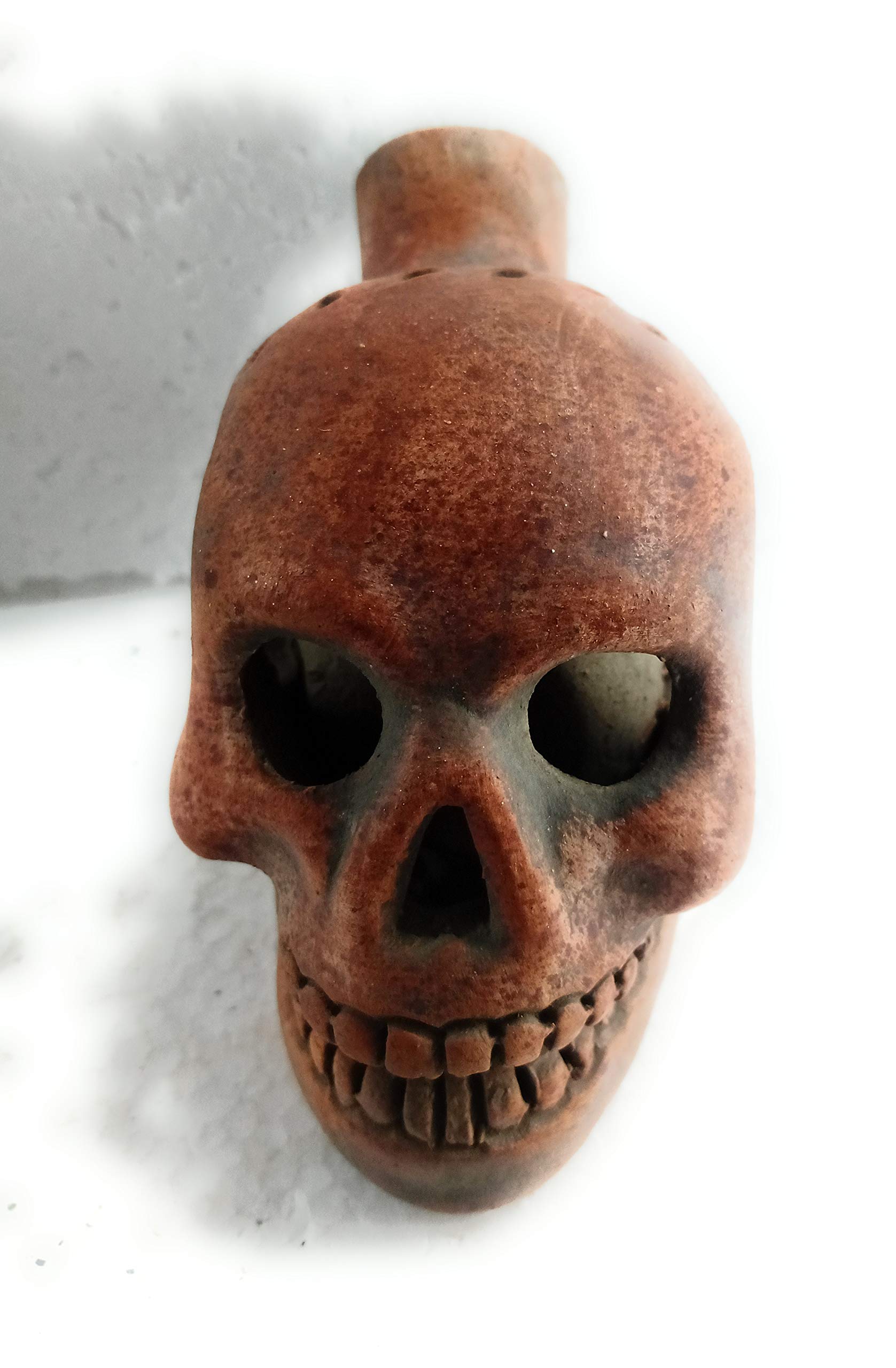 Brutal Scream Death Whistle - Mictlantecuhtli Aztec God of the Dead - Authentic Mexican Pre-Hispanic Craft for Halloween & Day of the Dead - Perfect for Scary Costumes, Haunted Houses & Cultural Events