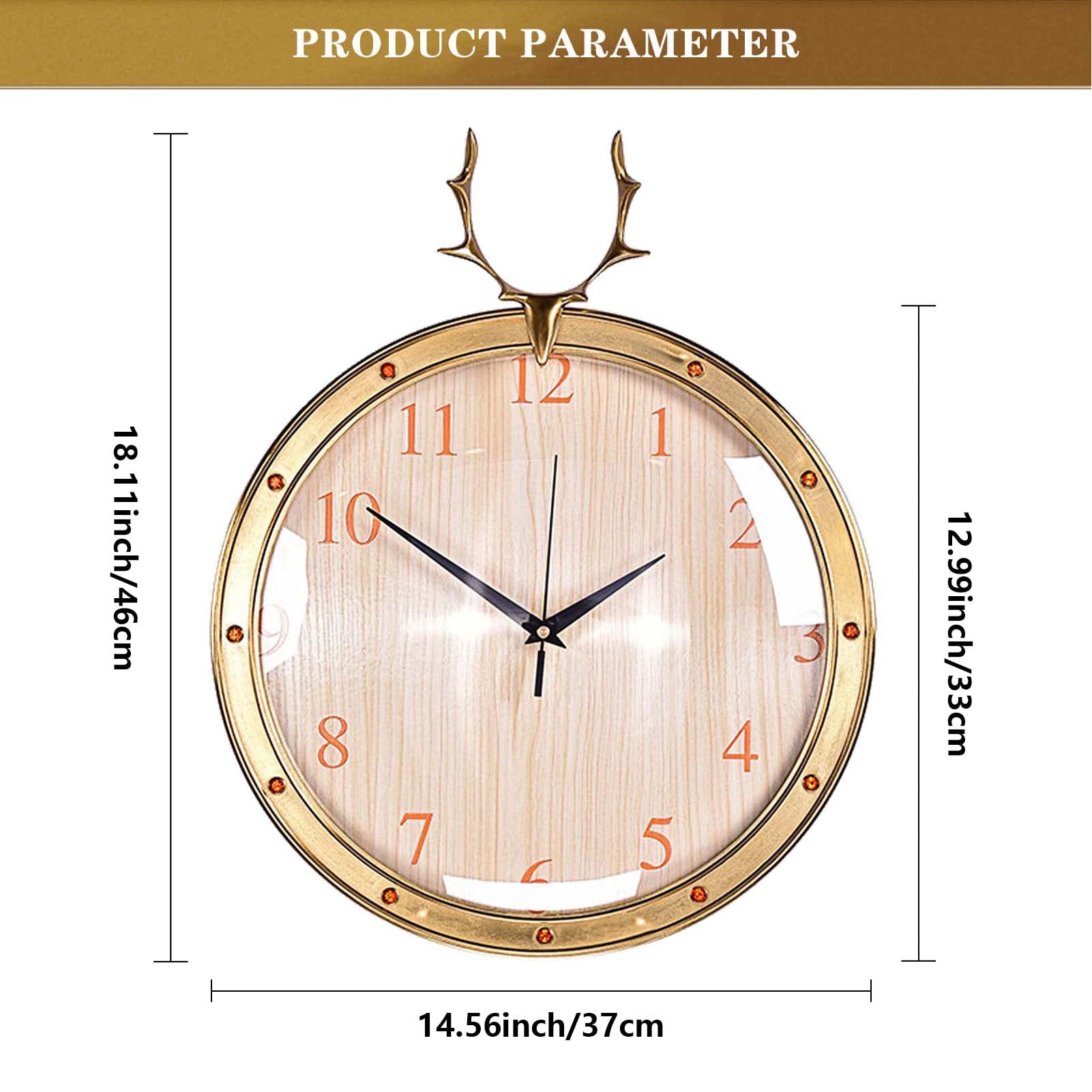 Deer Head Wall Clock - Modern Silent Battery Operated Art Decor Clock for Living Room, Kitchen, Bedroom & Office - Perfect for Home Decor, Gift Giving and Wall Art Display
