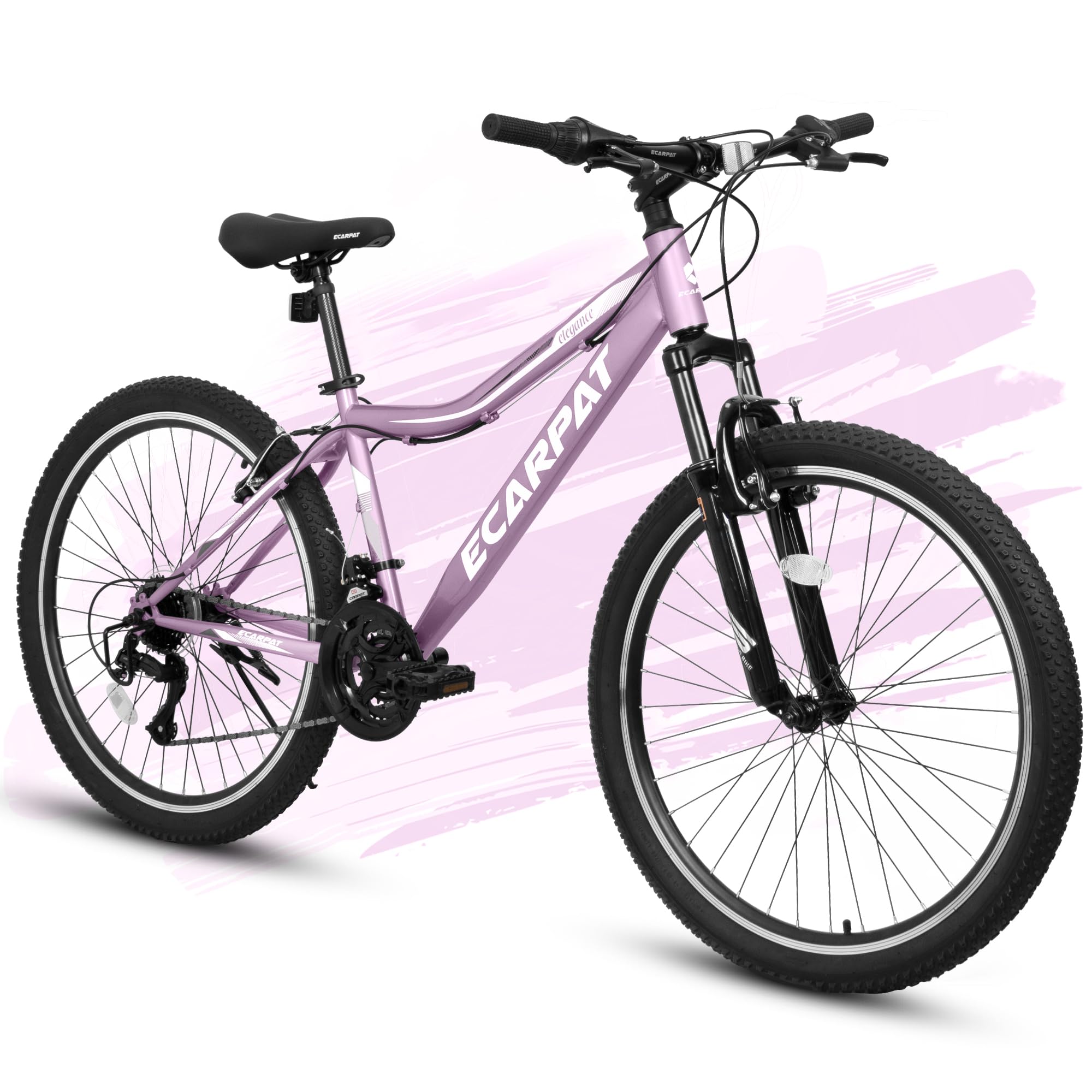 24-26 Inch Women's Mountain Bike with Disc/V Brakes - 21 Speed Steel Frame Bicycle with Suspension Fork - Stylish Commuter Bike for Adults & Teens - Perfect for Urban Trails, Snow Riding & Daily Commutes