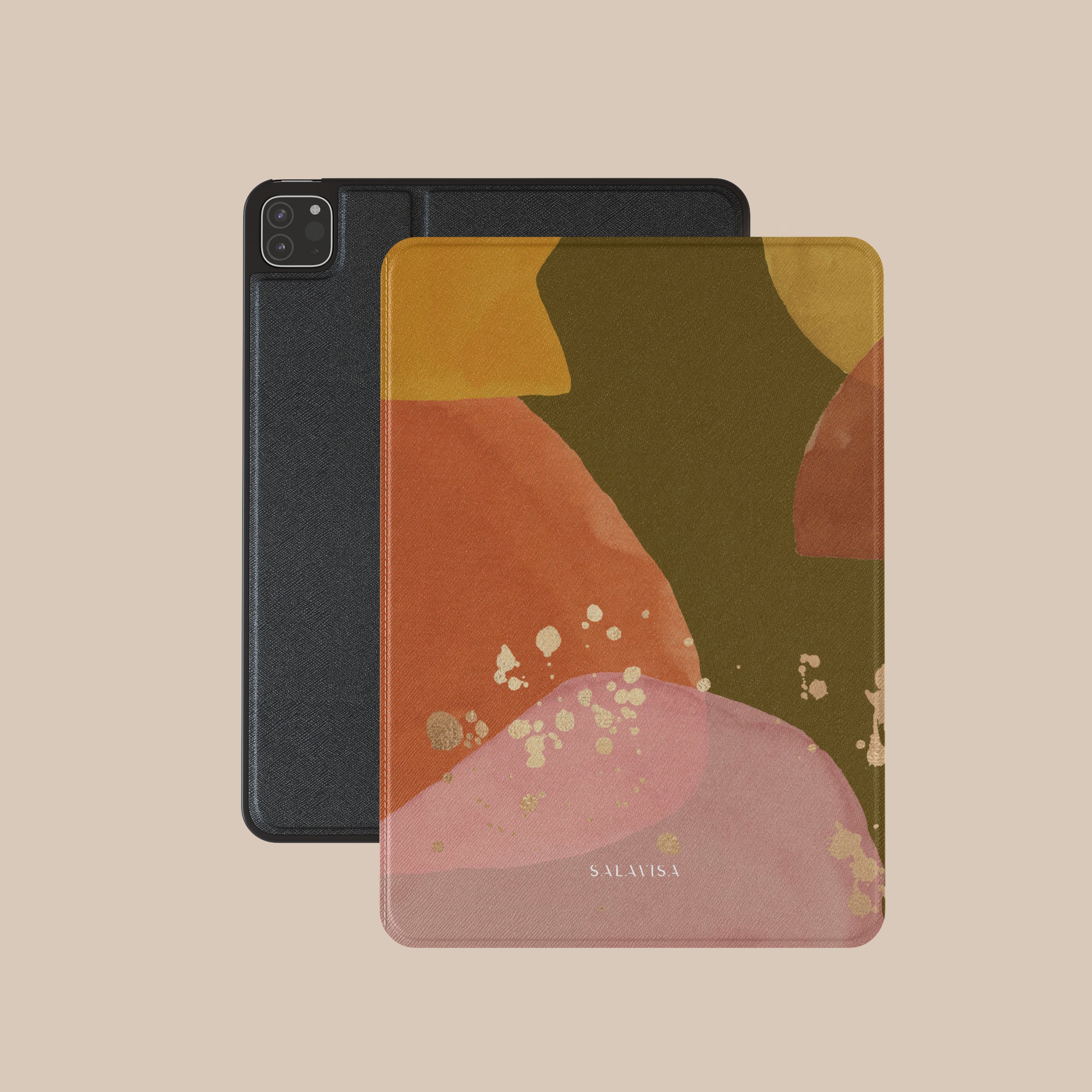 Olive Zen Watercolor iPad Case - Stylish Protective Cover for iPad Pro/Air/Mini - Perfect for Artists, Students & Professionals