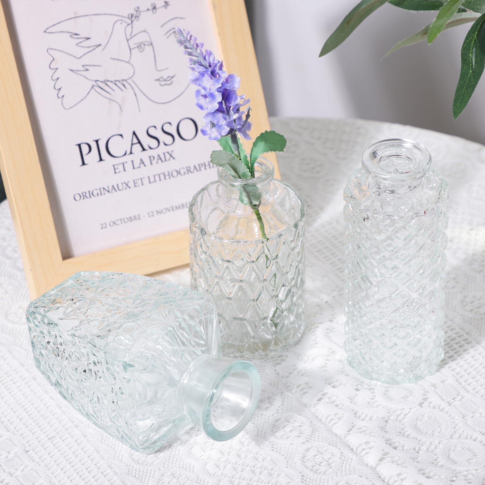 CEWOR Bulk Glass Bud Vases - Set of 64 Small Centerpiece Vases for Wedding, Home & Table Decor | Rustic Floral Arrangements, Party & Event Decorations