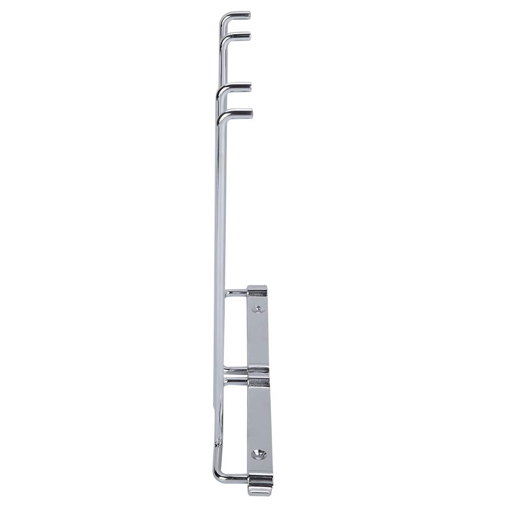 FIYO Under Cabinet Wine Glass Rack - Stainless Steel Stemware Holder for Kitchen & Bar - Wall Mount Double Row Hanging Organizer - Perfect for Storing Wine Glasses, Champagne Flutes & Cocktail Cups in Small Spaces