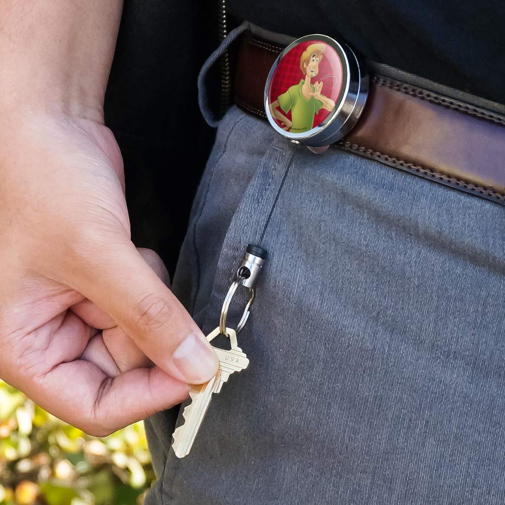 Scooby-Doo Shaggy Character Heavy Duty Metal Retractable ID Badge Holder with Belt Clip - Perfect for Nurses, Teachers, Office Workers & Event Staff