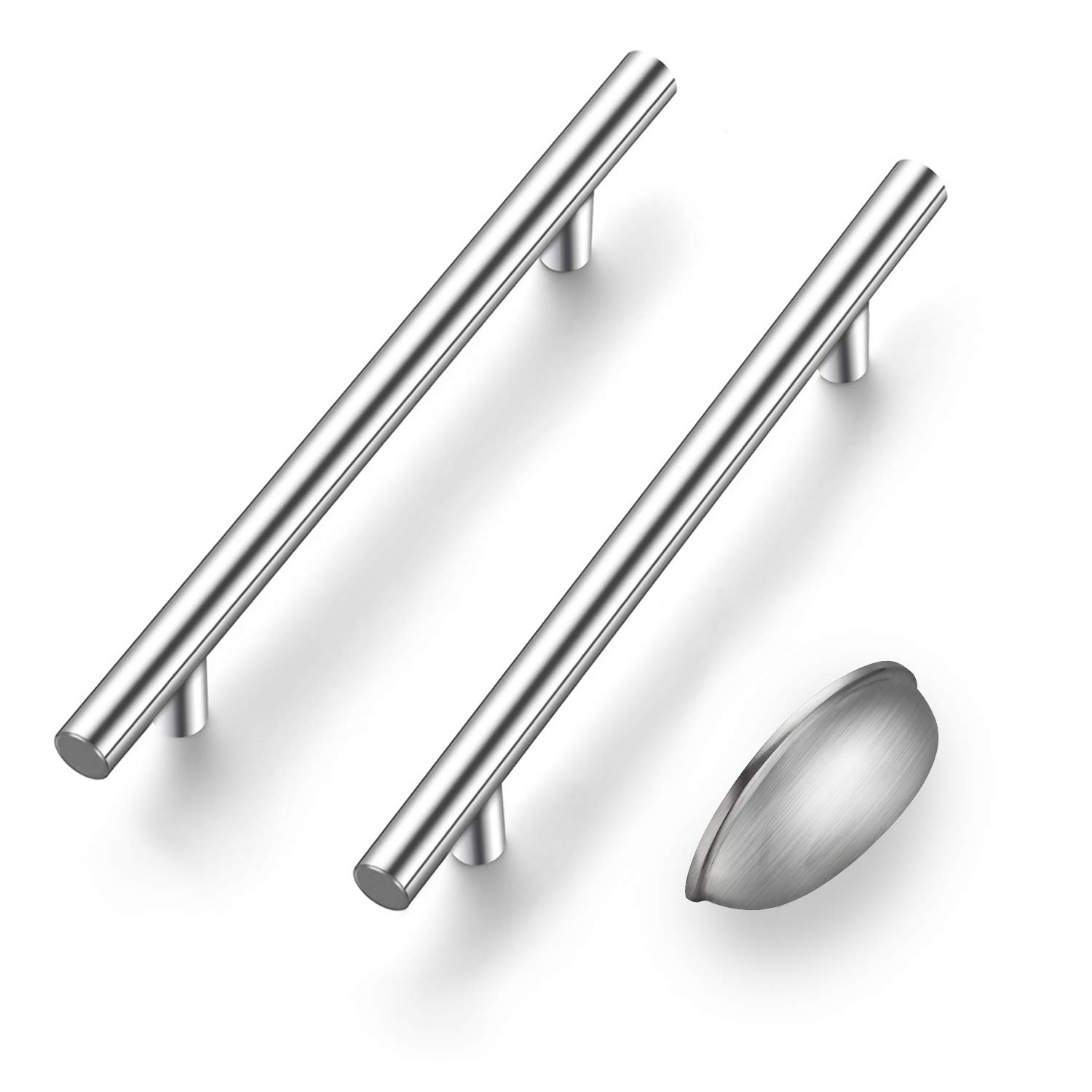 25 Pack 7 Inch & 15 Pack 3 Inch Brushed Nickel Cabinet Pulls and Cup Pulls - Modern Kitchen & Bathroom Hardware for Drawers and Cabinets